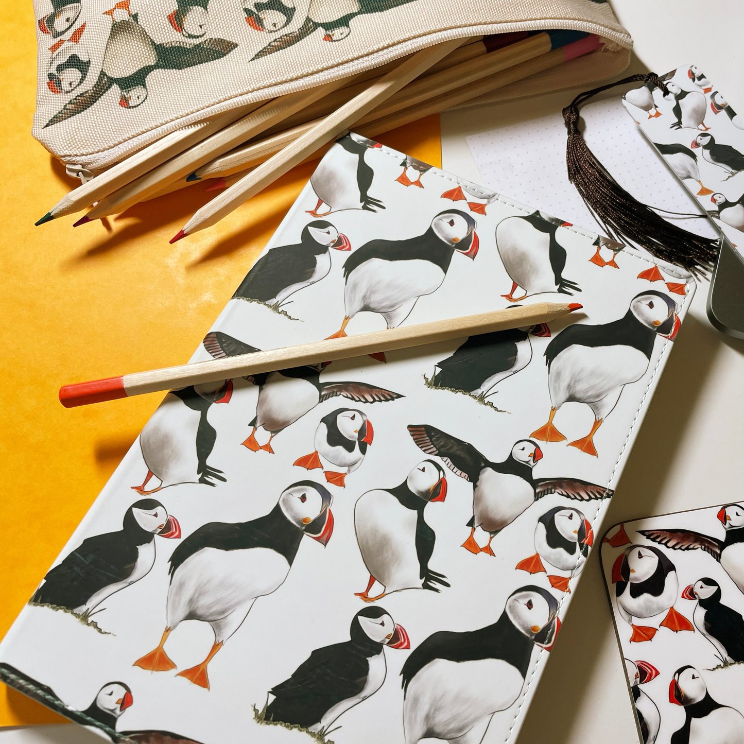 Puffins of Staffa A5 Line Notebook