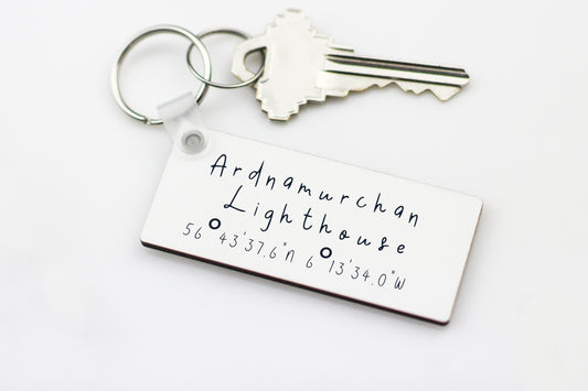 Sunset at the Lighthouse Keyring