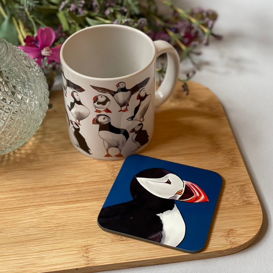 Blue Puffins of Staffa Coaster