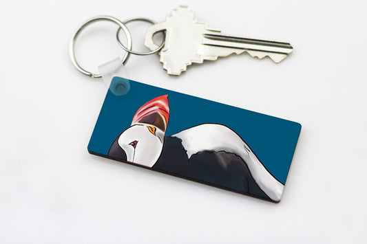 Blue Puffins Key ring