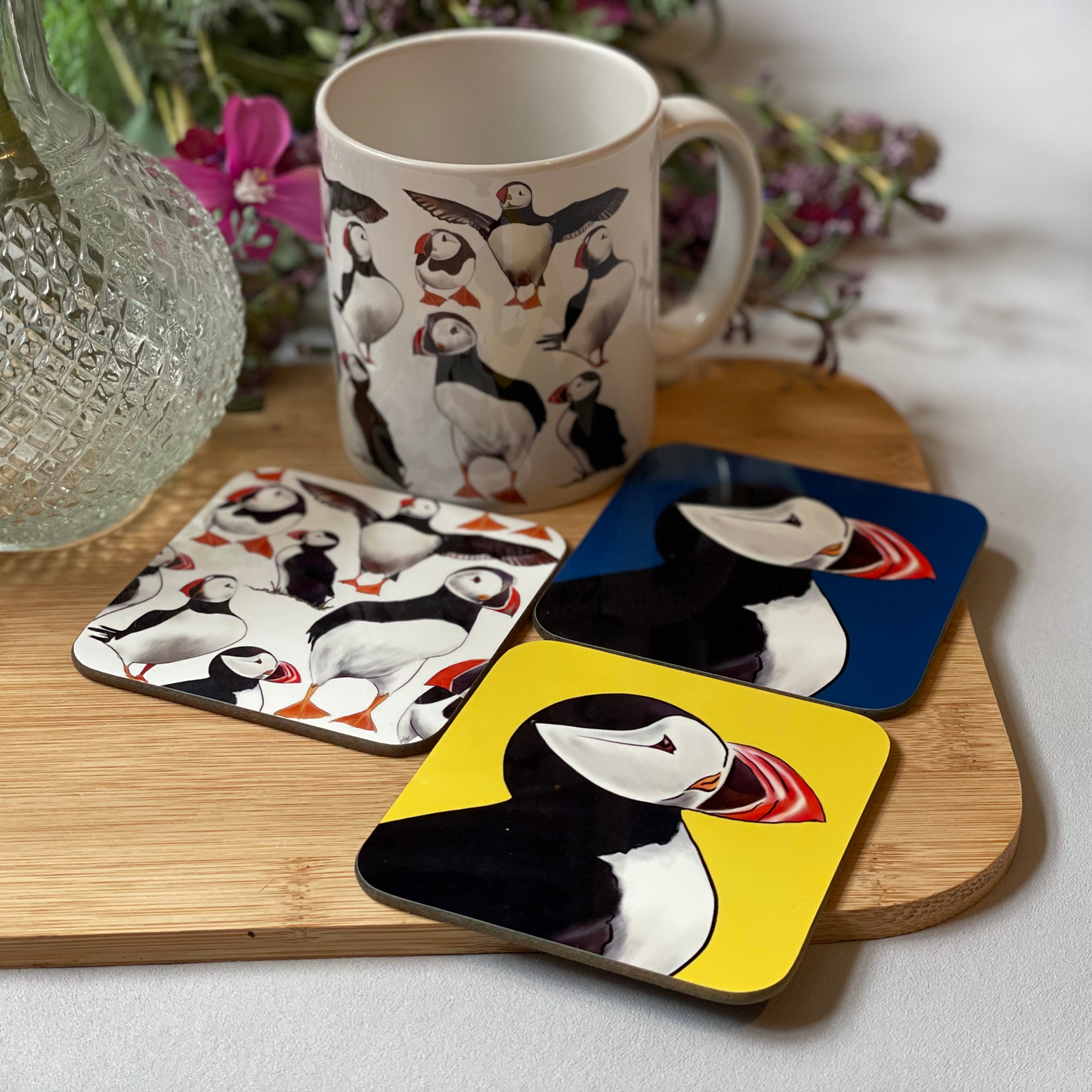 Blue Puffins of Staffa Coaster